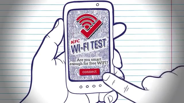 KFC restoranlarında ücretsiz Wifi kullanmak isteyen öğrenciler bu testi geçmek zorunda